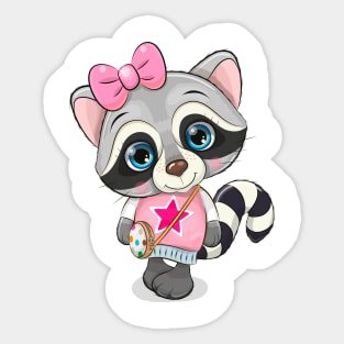 Cute Raccoon Sticker